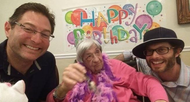 Jon Shainman with his grandmother and brother.